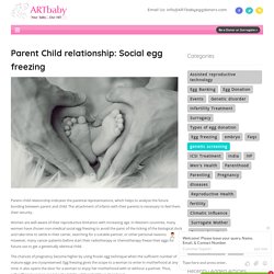 Parent Child relationship: Social egg freezing - ART baby Egg Donors ART baby Egg Donors