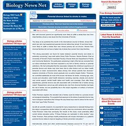 Parental divorce linked to stroke in males