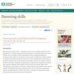 Parenting skills: Parenting style and child social development