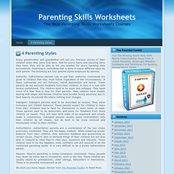 Parenting Skills Worksheets: 4 Parenting Styles