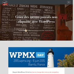 Créer des menus parents non cliquable avec WordPress