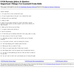 Important Things I've Learned From Kids