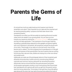 Parents the Gems of Life