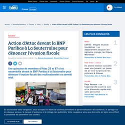 Action d'Attac devant la BNP Paribas à La Souterraine pour dénoncer l'évasion fiscale