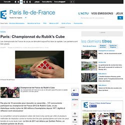 Paris: Championnat du Rubik's Cube