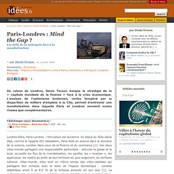 Paris-Londres : Mind the Gap ? - La vie des idées