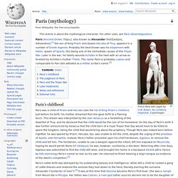 Paris (mythology) - Wikipedia