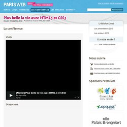 Paris Web 2010 – Plus belle la vie avec HTML5 et CSS3