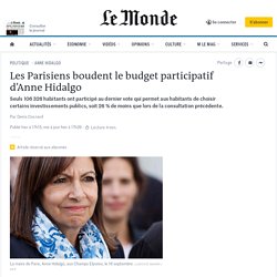 Les Parisiens boudent le budget participatif d’Anne Hidalgo