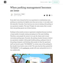 When parking management becomes an issue