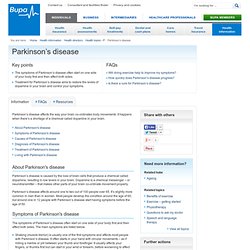 Information from Bupa on parkinson’s disease