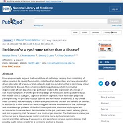 Parkinson's: A Syndrome Rather Than a Disease? - PubMed
