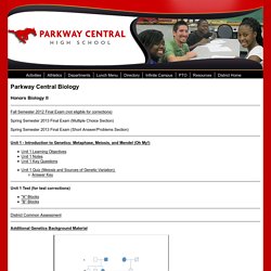 Parkway Central Biology - Honors Biology II