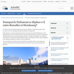 Pourquoi le Parlement se déplace-t-il entre Bruxelles et Strasbourg?