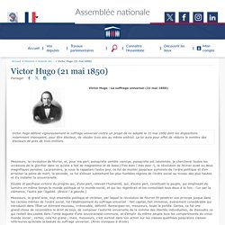 Discours sur le suffrage universel, Victor Hugo (21 mai 1850)