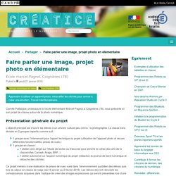 Faire parler une image, projet photo en élémentaire