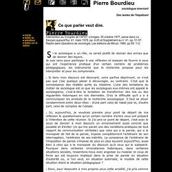 Ce que parler veut dire - Pierre Bourdieu - 10/77 - le MHM