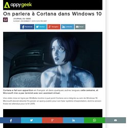 On parlera à Cortana dans Windows 10