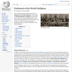 Parliament of the World's Religions