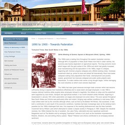 Parliament of NSW - 1890 to 1900 - Towards Federation