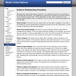 Guide to Parliamentary Procedure - Model United Nations