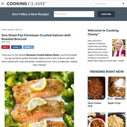 Parmesan Crusted Salmon & Broccoli {One Pan Recipe!}