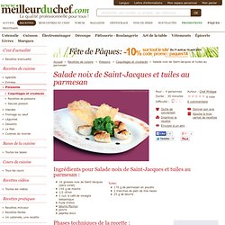 Salade noix de St-Jacques et tuiles au parmesan - Fiche recette illustrée