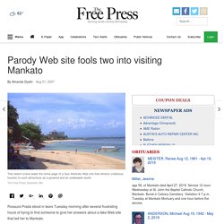 Parody Web site fools two into visiting Mankato