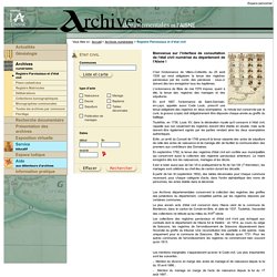 Registres d'état civil, introduction - Archives numérisées - Archives départementales de l'Aisne
