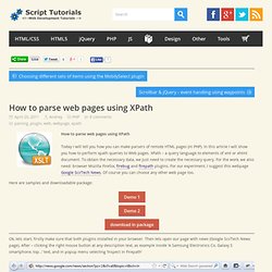 How to parse web pages using XPath