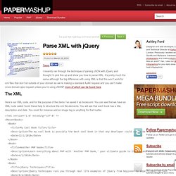 Parse XML with jQuery