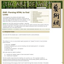 Parsing HTML to find Links < PHP