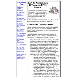 Part 4: Planning an IT-Assisted PBL Lesson
