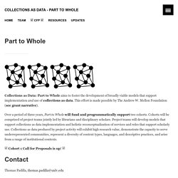 Collections as Data - Part to Whole