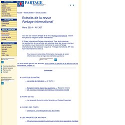 Partage International - Numéro en cours - juillet/août 2011