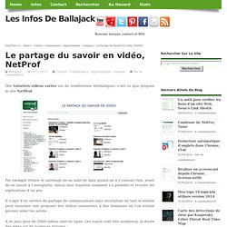 Le partage du savoir en vidéo, NetProf