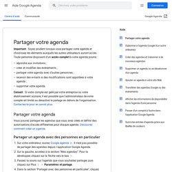 Partager votre agenda avec d'autres internautes - Aide Google Agenda