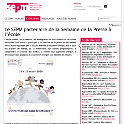 Le SEPM partenaire de la Semaine de la Presse à l’école