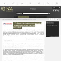 l’Inra et Irstea porteurs ou partenaires de sept projets lauréats Territoires d’Innovation