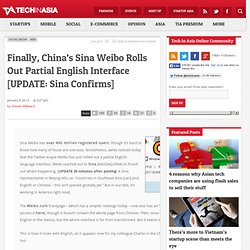 China's Sina Weibo Rolls Out Partial English Interface [UPDATE: Sina Confirms]