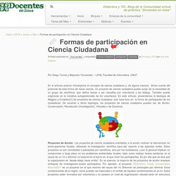Formas de participación en Ciencia Ciudadana