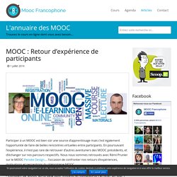 MOOC : Retour d'expérience de participants