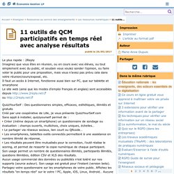 11 outils de QCM participatifs en temps réel avec analyse résultats - Économie Gestion en Lycées Professionnels