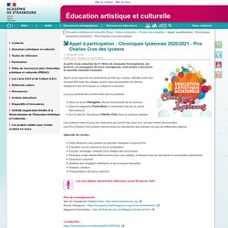 Appel à participation : Chroniques lycéennes 2020/2021 - Prix Charles Cros des lycéens - Éducation artistique et culturelle