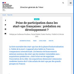 Prise de participation dans les start-ups françaises : prédation ou développement ?