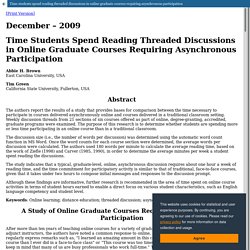 Time students spend reading threaded discussions in online graduate courses requiring asynchronous participation
