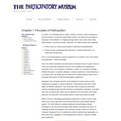 Chapter 1: Principles of Participation – The Participatory Museum