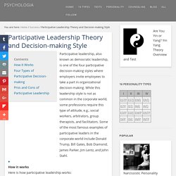 Participative Leadership Theory and Decision-making Style