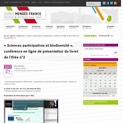 « Sciences participatives et biodiversité », conférence en ligne de présentation du livret de l’Ifrée n°2
