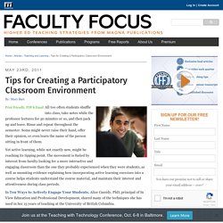 Tips for Creating a Participatory Classroom Environment - Faculty Focus